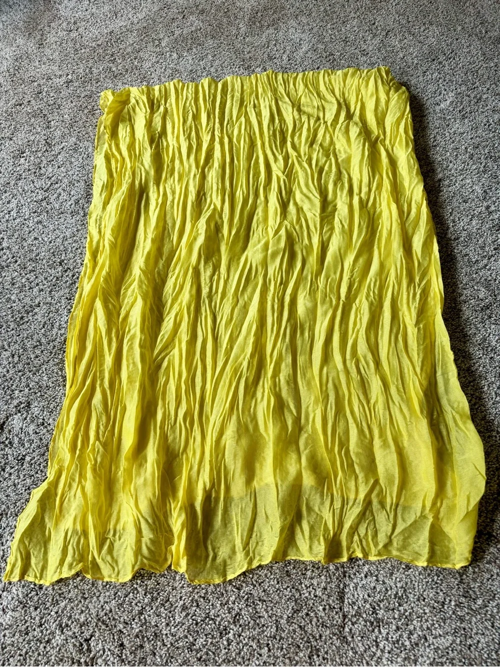Yellow Crinkled Ling Scarf